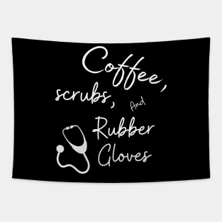 Coffee scrubs & rubber gloves Tapestry