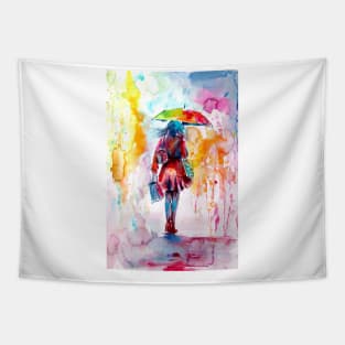 Colorful rainy day III Tapestry