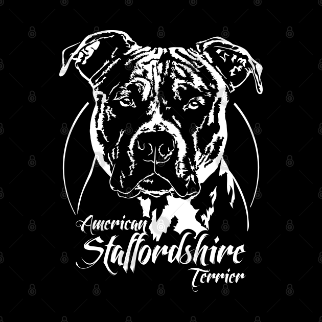 American Staffordshire Terrier dog Portrait by wilsigns