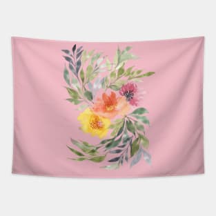 Peachy Florals Tapestry