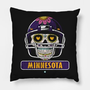 American Football - Minnesota Skull Football Gift Pillow