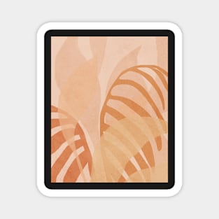 Abstract leaves, Retro, Mid century art Magnet