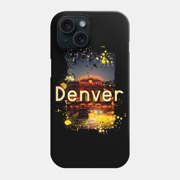 Denver Colorado City splatter design Phone Case by Max