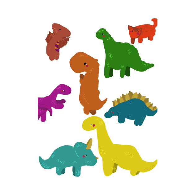 Cute Dino pattern illustration - procreate by Thedisc0panda