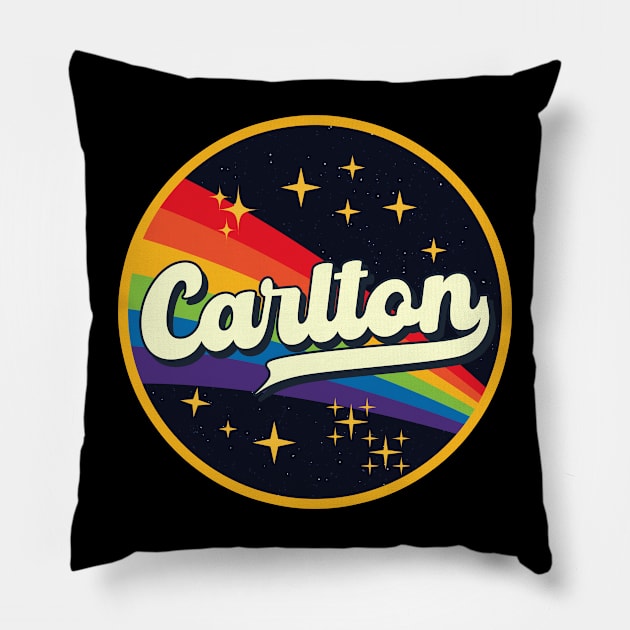 Carlton // Rainbow In Space Vintage Style Pillow by LMW Art