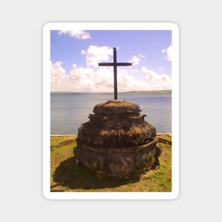 wooden cross on the riverbank Magnet