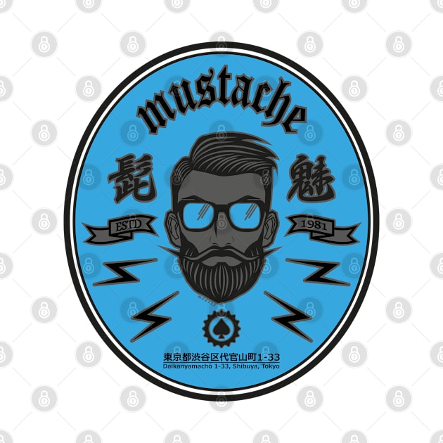 Mustache (Blue) by Apparel133