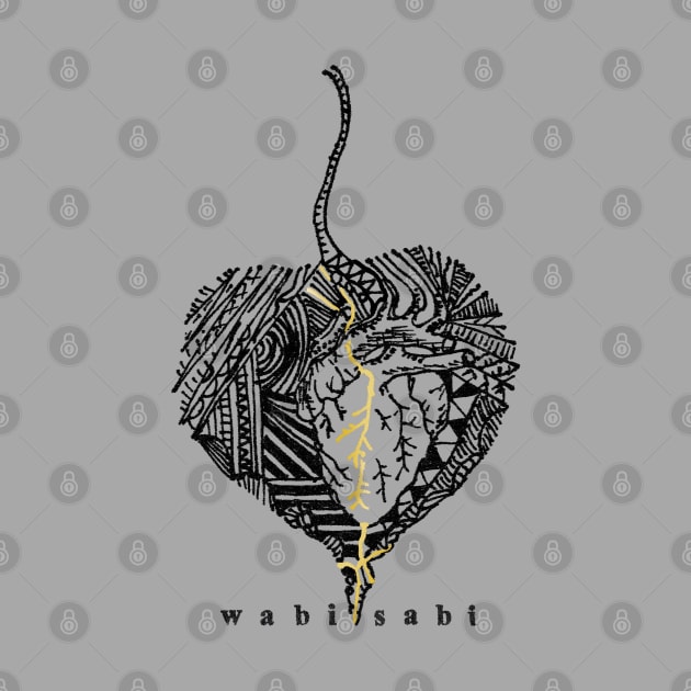 Nature Heals Wabi Sabi Kintsugi Heart by bittergodart