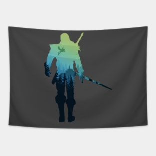 Witch hunter with sword Tapestry