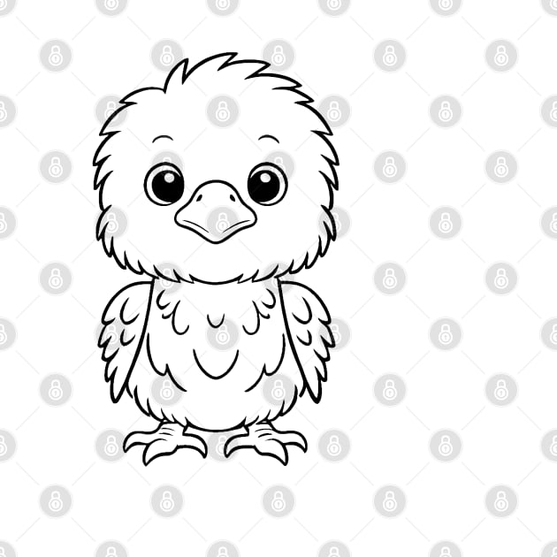 Cute Baby Eagle Animal Outline by Zenflow