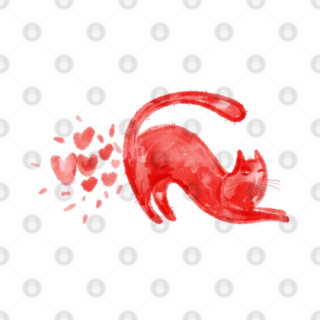 Narcissistic red cat and his lovely fart by iulistration