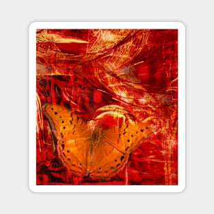 Butterfly in red universe Magnet