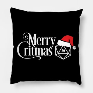 Merry Critmas Santa Hat D20 Pillow