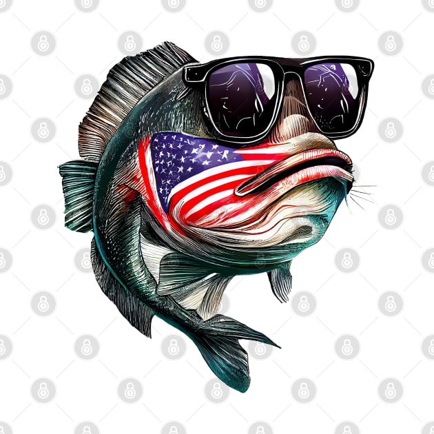 Cool American Bass Fish #2 by Chromatic Fusion Studio