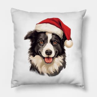 Border Collie Christmas Pillow