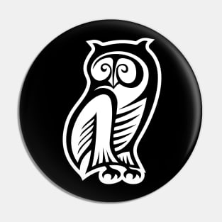 Owl Symbol White Pin