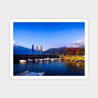 Boat and Lake reflection autumn colors Magnet