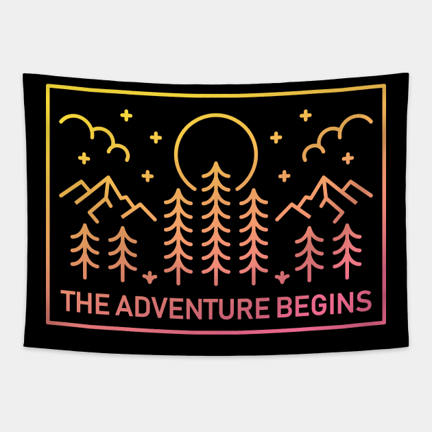 The Adventure Begins Tapestry by VEKTORKITA