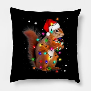 Squirrel Christmas Hat Santa Pajama Squirrels Lover Xmas Pillow