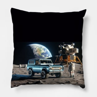 1966 Ford Bronco on the Moon Pillow