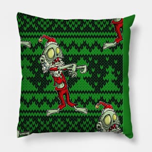 zombie christmas santa claus Pillow