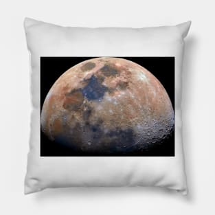 Waxing gibbous Moon, computer-enhanced (R340/0792) Pillow