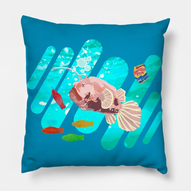 Swedish Fish Swedish Fish Pillow TeePublic
