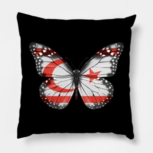 Turkish Cypriot Flag  Butterfly - Gift for Turkish Cypriot From Northen Cyprus Pillow