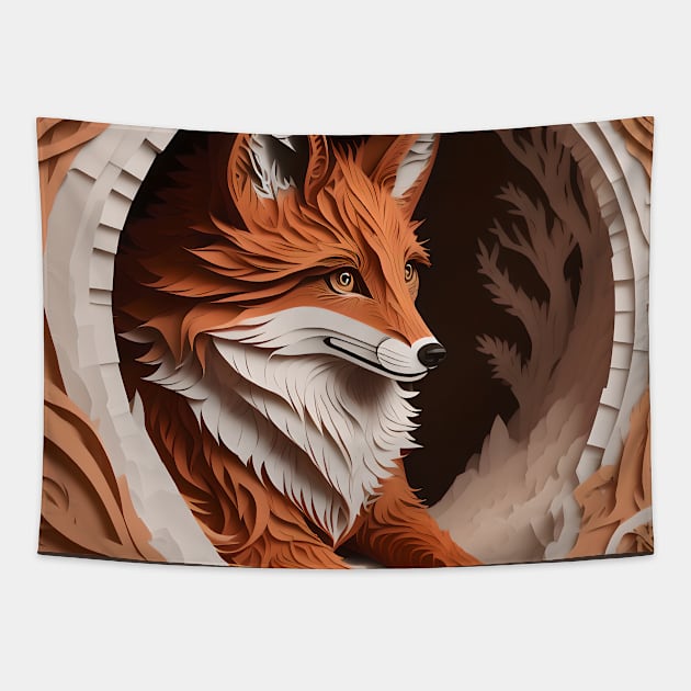 Wonderous Paper Craft Fox Tapestry by WonderousPaperCraft