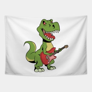 Cartoon TREX plays electric guitar Tapestry