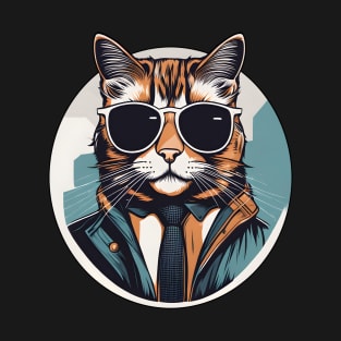 Shades of Whiskers: The Hipster Cat T-Shirt