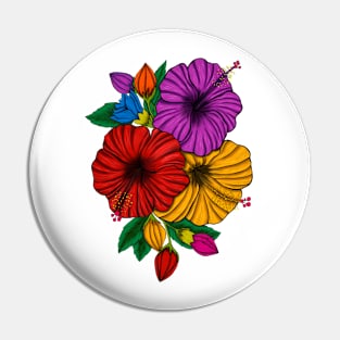 Hibiscus Hawaiian bouquet design for Pin