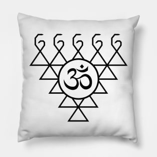 Saraswati Symbol Black Pillow