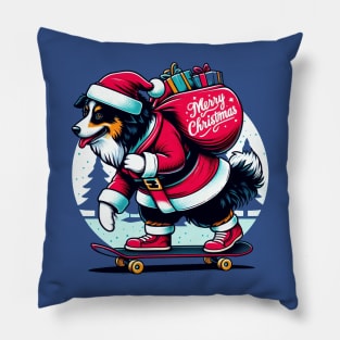 Christmas Black Tri Aussie Pillow