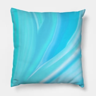 abstract turquoise and blue waves pattern Pillow