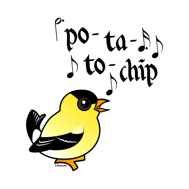 Funny American Goldfinch Says Potato Chip by birdorable