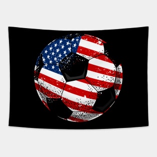 Soccer American Flag 4Th Of July Tapestry