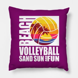 Beach Volleyball - Sand Sun and Fun Dark Pillow