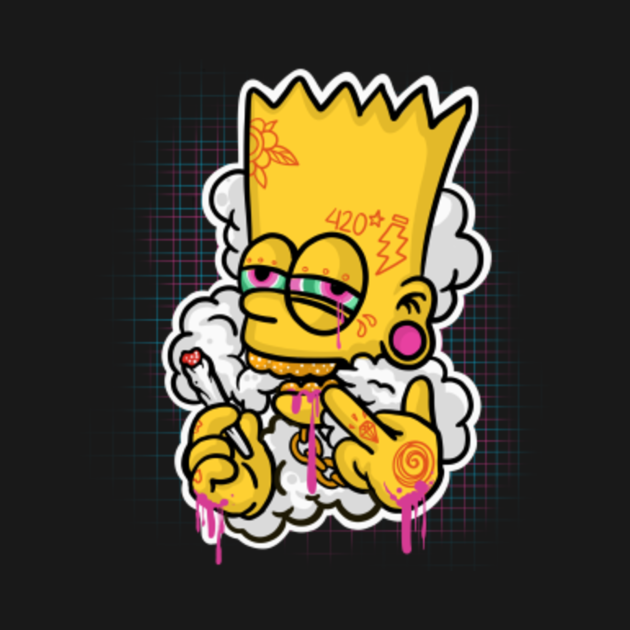 Trippy bart 420 - Bart Simpson - Long Sleeve T-Shirt | TeePublic