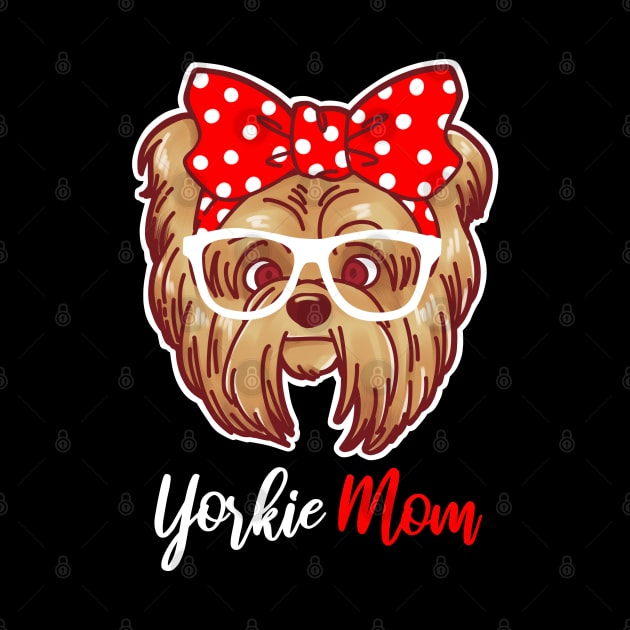 Yorkshire Terrier Mom Print Women Kids Yorkie Tee by Linco