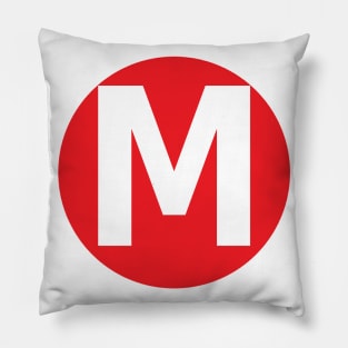 Letter M Big Red Dot Letters & Numbers Pillow