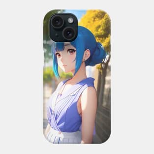 Anime Girl With Blue Hair 03 Phone Case