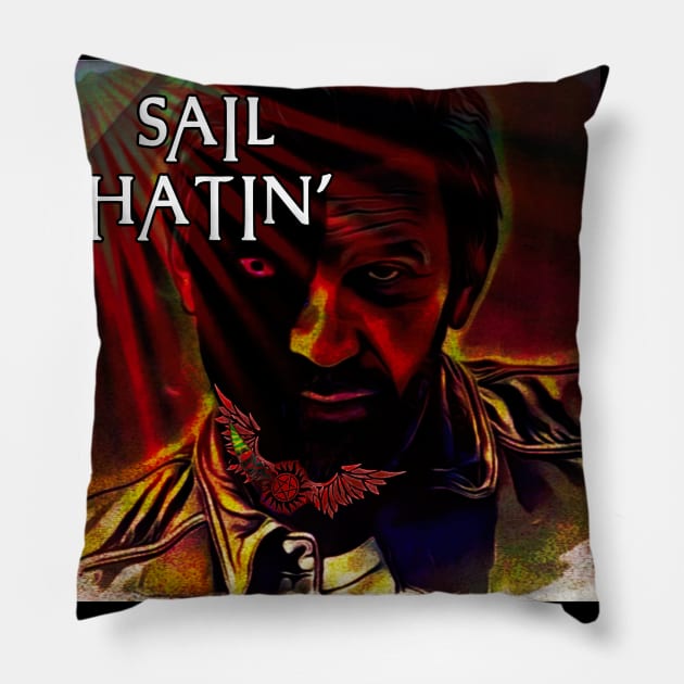 Sail Hatin' Pillow by Erik Morningstar 