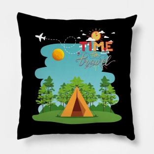 Time to travel Wanderlust love Explore the world summer design holidays vacation Pillow