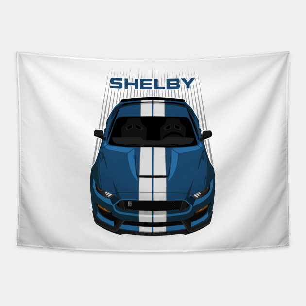 Ford Mustang Shelby GT350 2015 - 2020 - Ford Performance Blue - White Stripes Tapestry by V8social