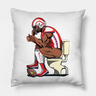 American Football Player on the Toilet Pillow