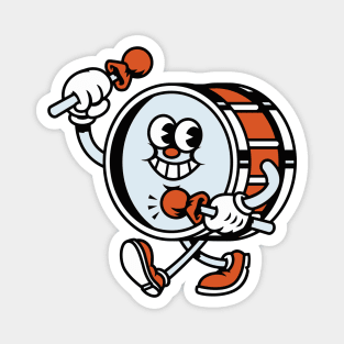 Retro Bass Drum Cartoon Magnet