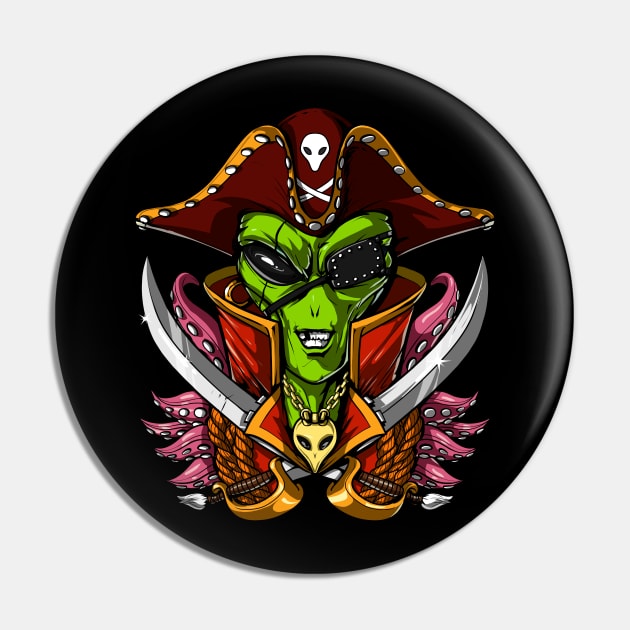 Pirate Alien Pin by underheaven