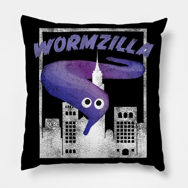 Purple Worm On A String Meme Wormzilla Retro Japanese Style Pillow by YourGoods