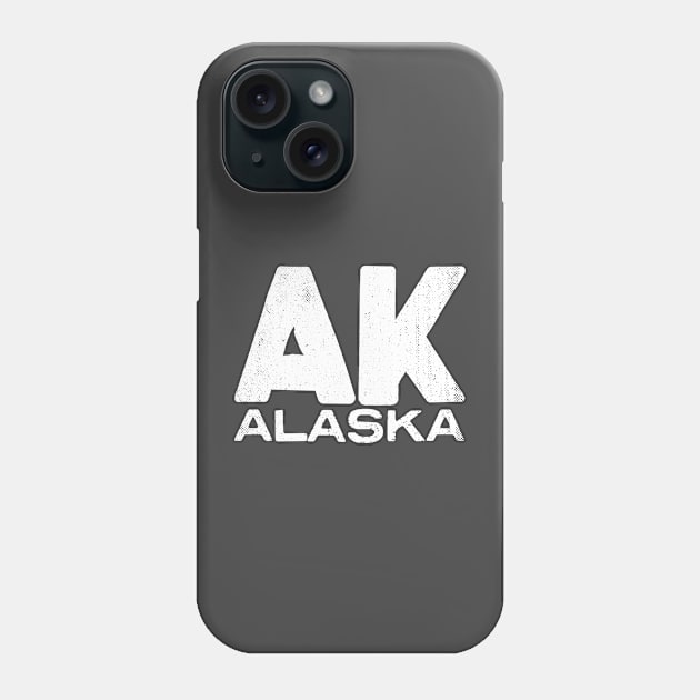 AK Alaska State Vintage Typography Phone Case by Commykaze